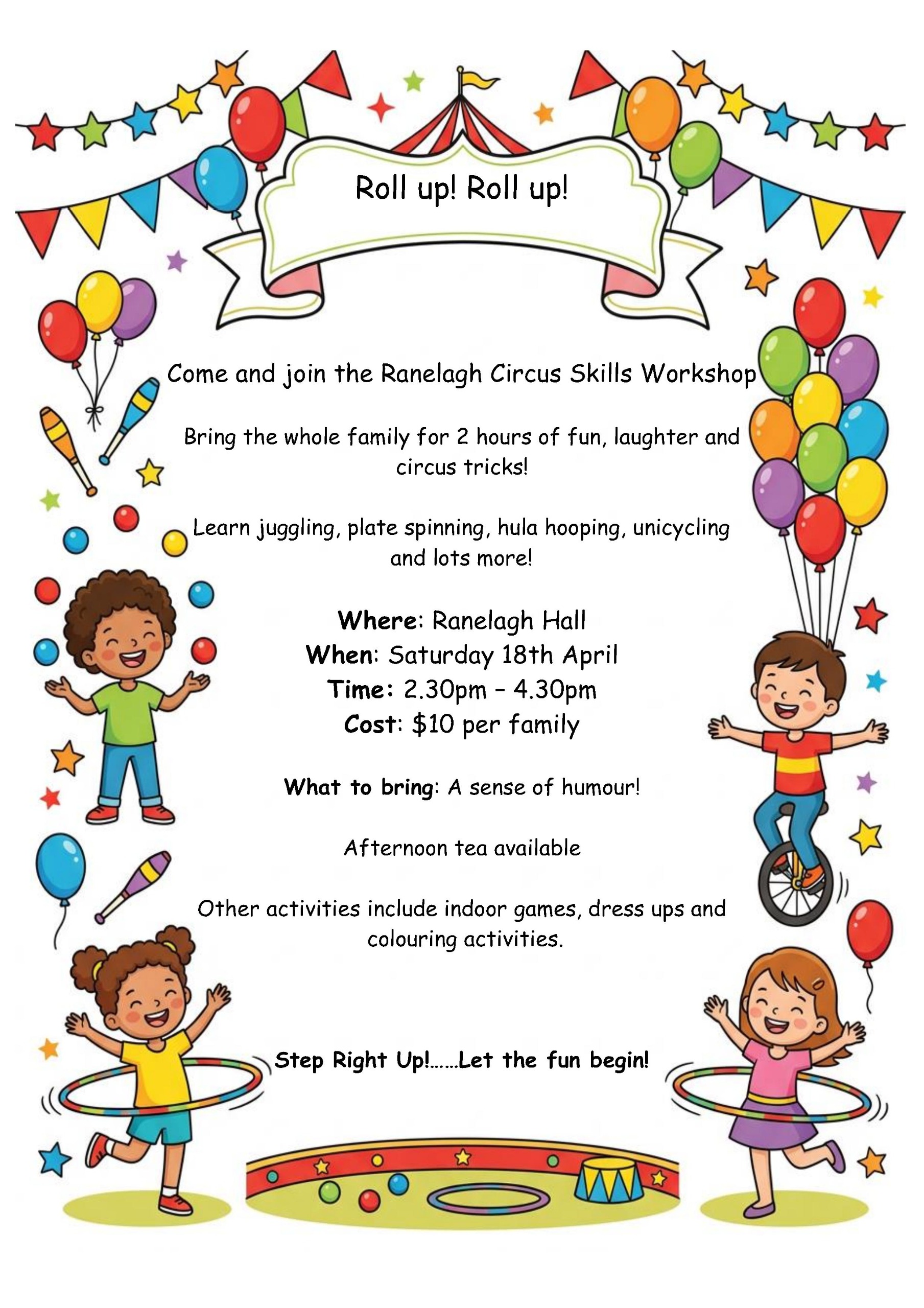 circus workshop flier